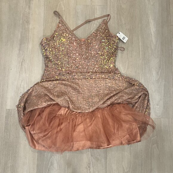 NWT Invitee Rose Sequin Mini Skater Dress Holiday Party NEW YEARS EVE Festive Lg - Picture 4 of 6